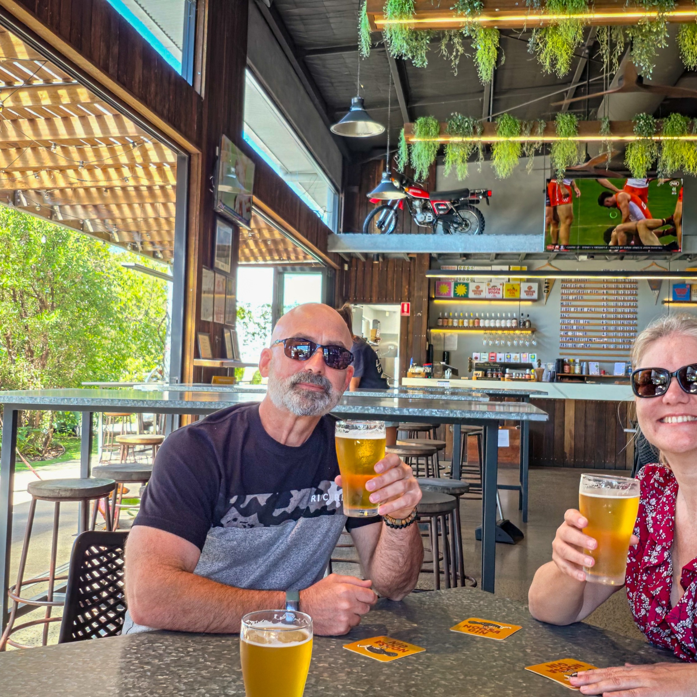 Drinks at Land and Sea Brewery