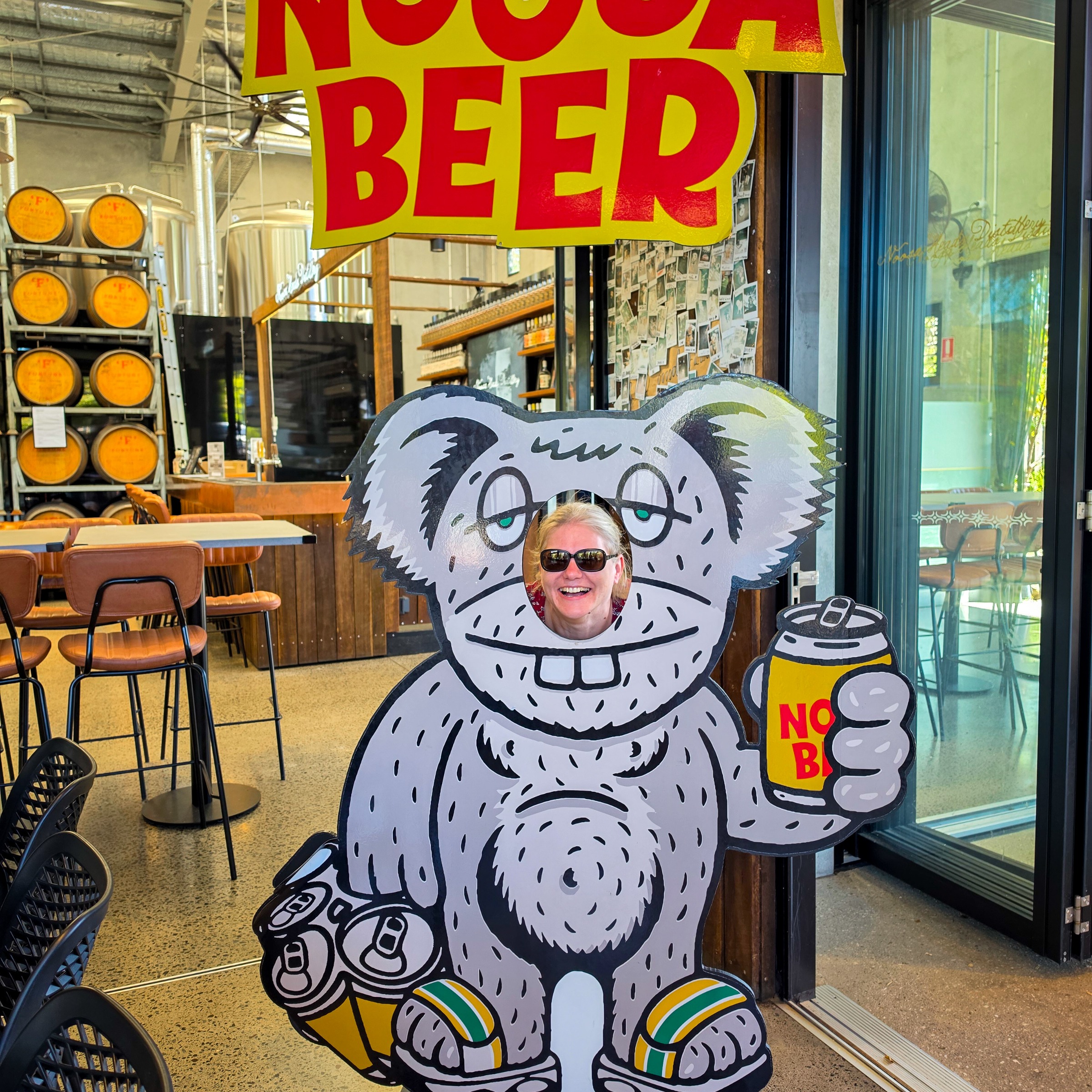 Having some fun at Land and Sea Brewery